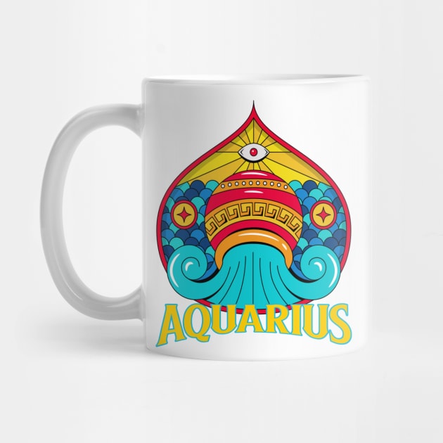 Aquarius Zodiac Design by Tip Top Tee's